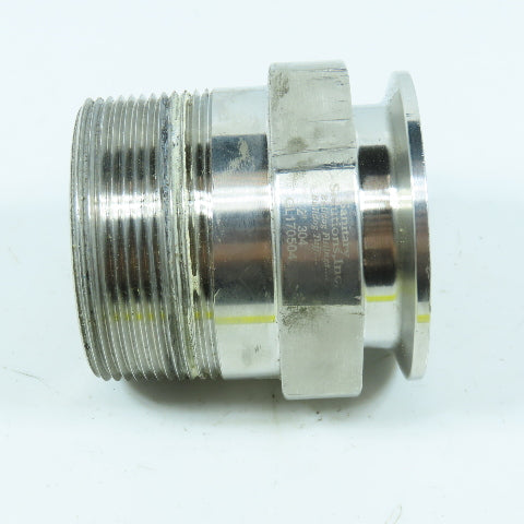 Sanitary Solutions 2" Male Adapter 304 Sanitary Stainless Steel Clamp x MNPT