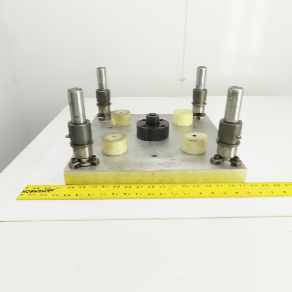 4 Post 16" x 16" Aluminum Die Shoe Punch Press Base 13" Centers 1-1/4" Posts
