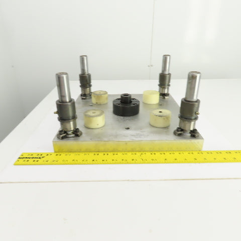 4 Post 16" x 16" Aluminum Die Shoe Punch Press Base 13" Centers 1-1/4" Posts