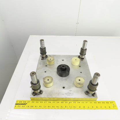 4 Post 16" x 16" Aluminum Die Shoe Punch Press Base 13" Centers 1-1/4" Posts