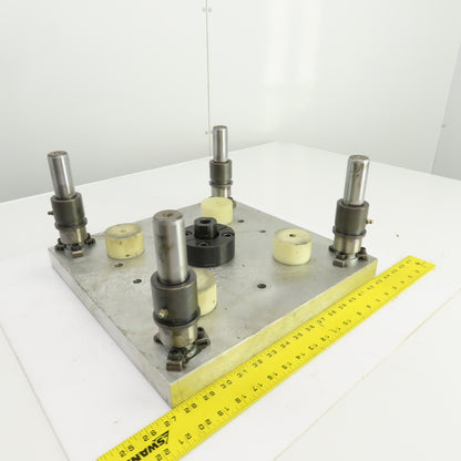 4 Post 16" x 16" Aluminum Die Shoe Punch Press Base 13" Centers 1-1/4" Posts