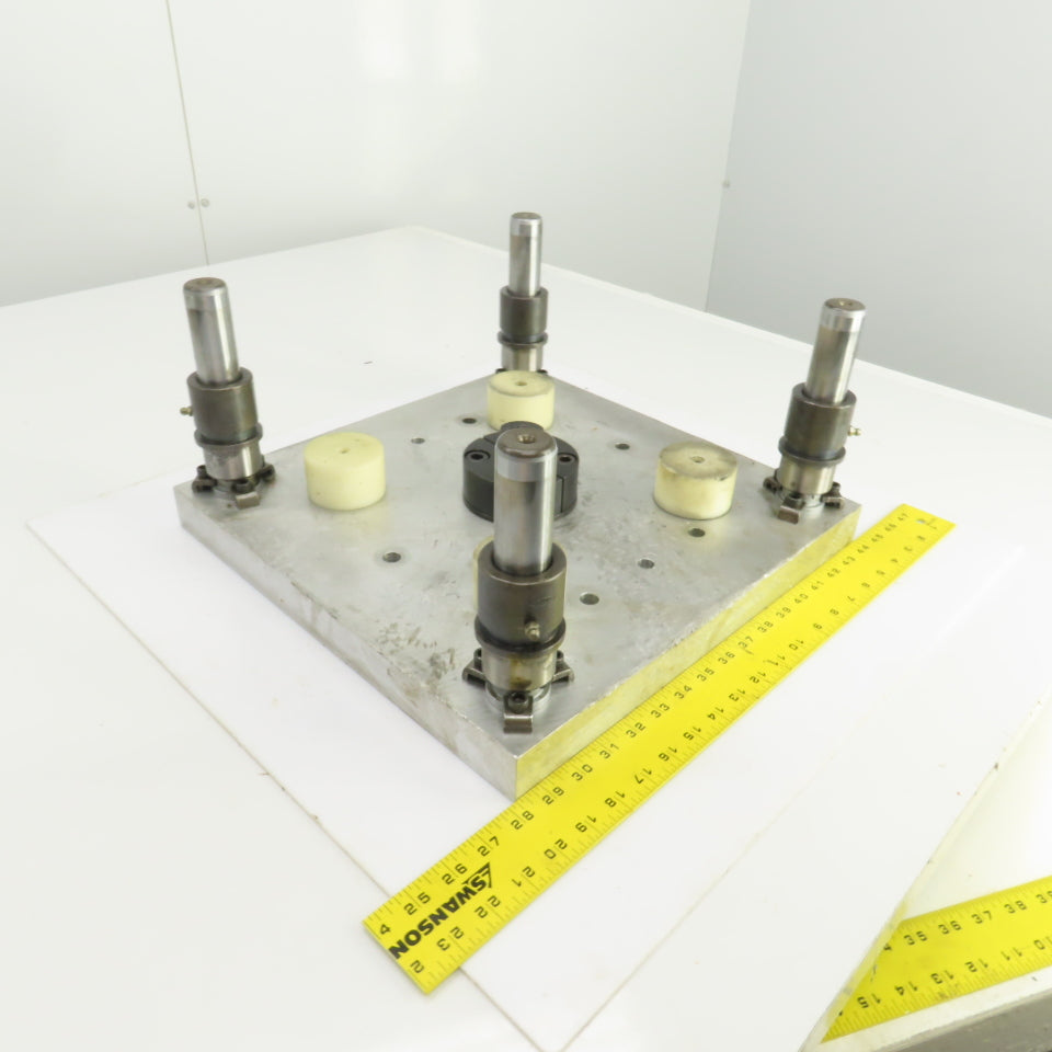 4 Post 16" x 16" Aluminum Die Shoe Punch Press Base 13" Centers 1-1/4" Posts