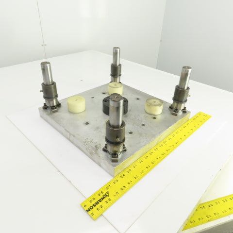 4 Post 16" x 16" Aluminum Die Shoe Punch Press Base 13" Centers 1-1/4" Posts