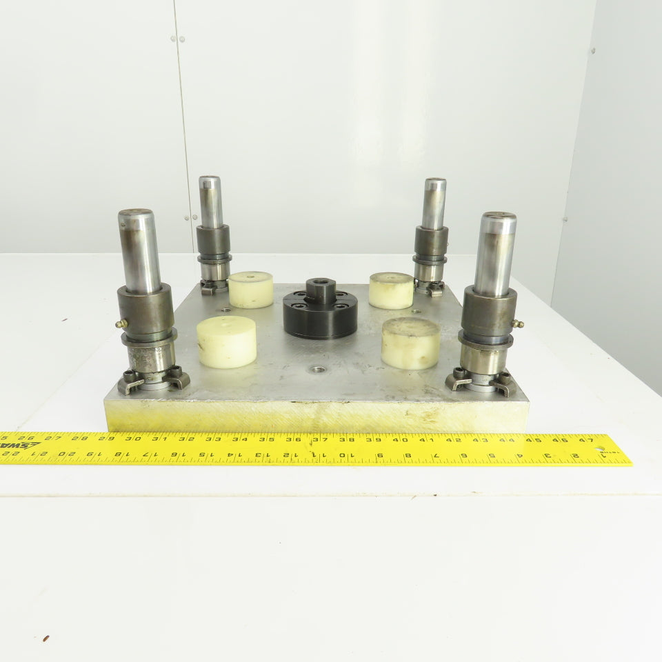 4 Post 16" x 16" Aluminum Die Shoe Punch Press Base 13" Centers 1-1/4" Posts