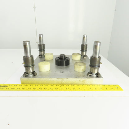 4 Post 16" x 16" Aluminum Die Shoe Punch Press Base 13" Centers 1-1/4" Posts