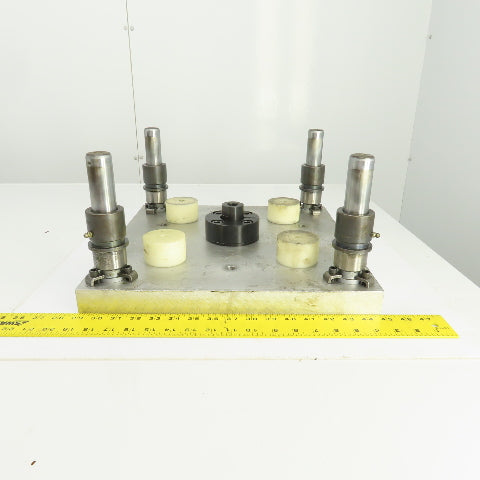 4 Post 16" x 16" Aluminum Die Shoe Punch Press Base 13" Centers 1-1/4" Posts