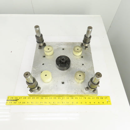 4 Post 16" x 16" Aluminum Die Shoe Punch Press Base 13" Centers 1-1/4" Posts