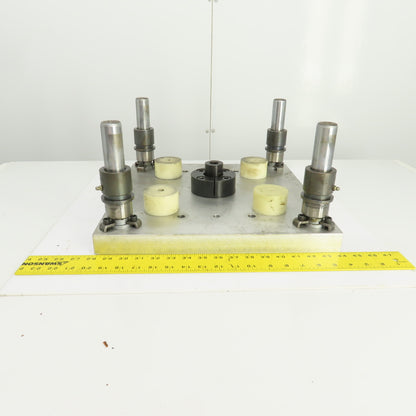 4 Post 16" x 16" Aluminum Die Shoe Punch Press Base 13" Centers 1-1/4" Posts