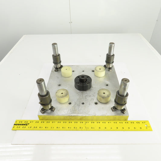 4 Post 16" x 16" Aluminum Die Shoe Punch Press Base 13" Centers 1-1/4" Posts