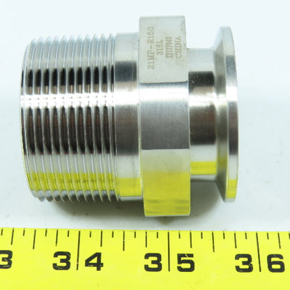 Dixon 21MP-R150 1-1/2" Male Adapter 304 Sanitary Stainless Steel Clamp x MNPT