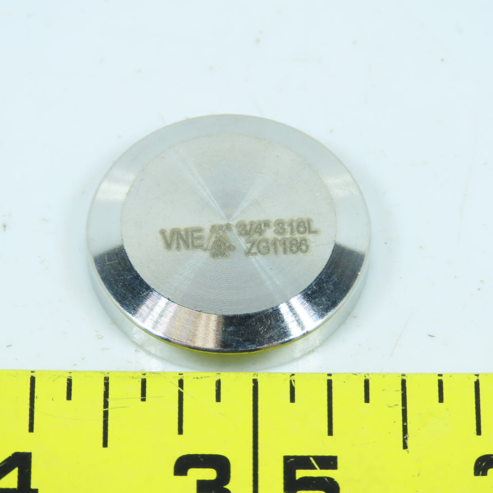 VNE EG16A-6L.75 3/4" Sanitary Stainless Steel Pipe End Cap 316L Lot of 9
