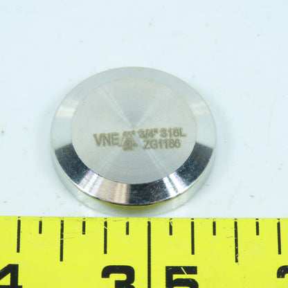 VNE EG16A-6L.75 3/4" Sanitary Stainless Steel Pipe End Cap 316L Lot of 9