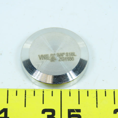 VNE EG16A-6L.75 3/4" Sanitary Stainless Steel Pipe End Cap 316L Lot of 9