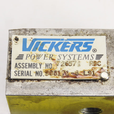 Vickers Power Systems 726571 RDC Valve Mount Manifold Block