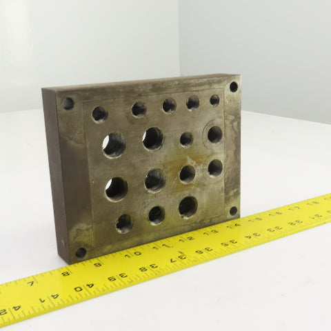 16 Port Hydraulic Manifold Subplate Mounting Block 1/2",3/8",1/4"