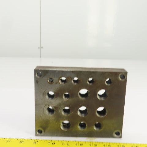 16 Port Hydraulic Manifold Subplate Mounting Block 1/2",3/8",1/4"