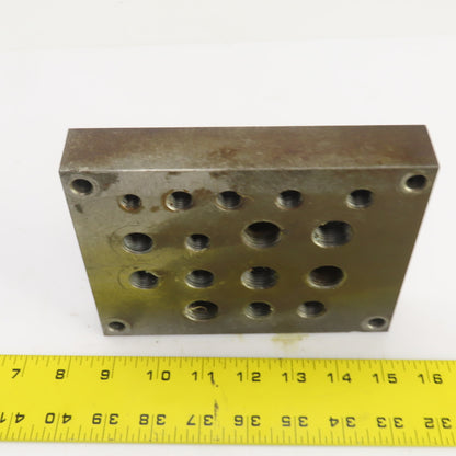 16 Port Hydraulic Manifold Subplate Mounting Block 1/2",3/8",1/4"