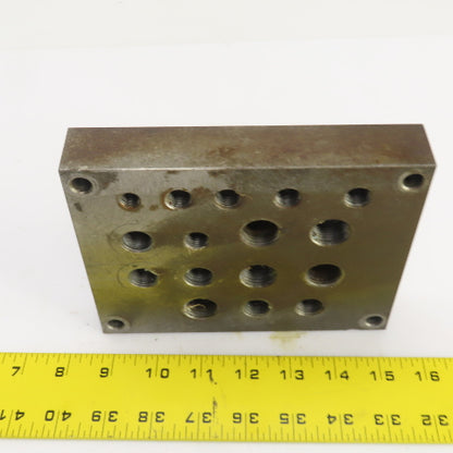 16 Port Hydraulic Manifold Subplate Mounting Block 1/2",3/8",1/4"