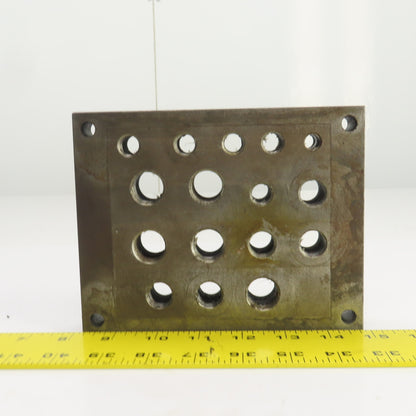 16 Port Hydraulic Manifold Subplate Mounting Block 1/2",3/8",1/4"