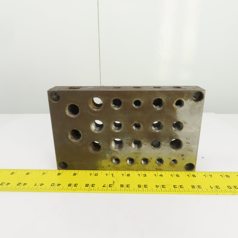 27 Port Hydraulic Manifold Subplate Mounting Block 1/2",3/8",1/4"