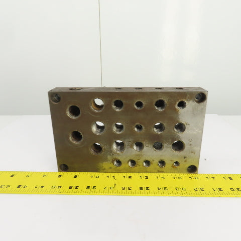 27 Port Hydraulic Manifold Subplate Mounting Block 1/2",3/8",1/4"