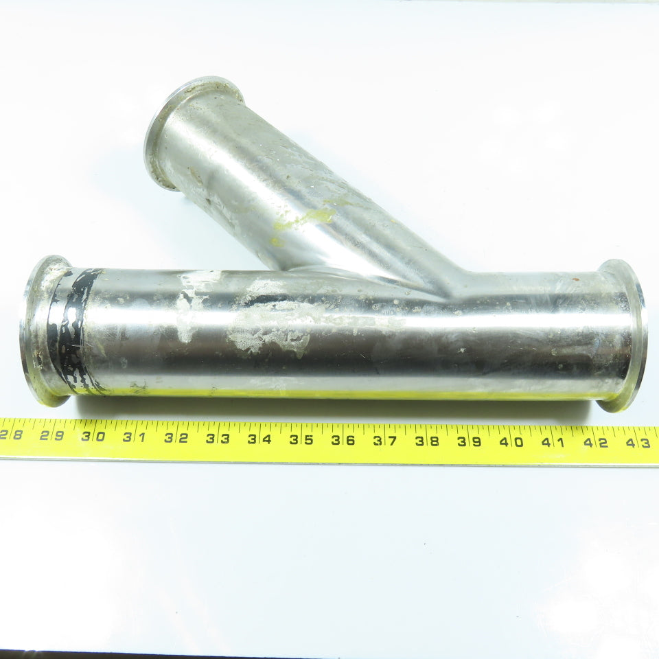 3" Stainless Steel Sanitary Lateral 45 Degree Wye Y 13" OAL