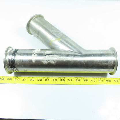 3" Stainless Steel Sanitary Lateral 45 Degree Wye Y 13" OAL