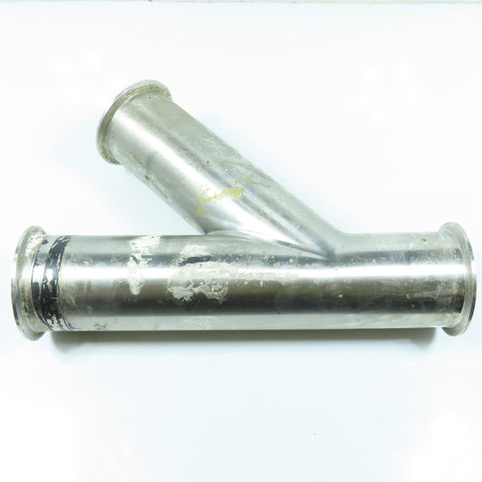 3" Stainless Steel Sanitary Lateral 45 Degree Wye Y 13" OAL