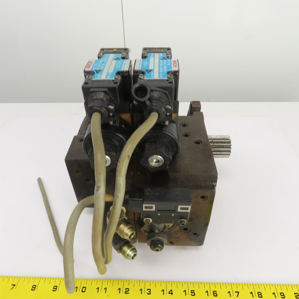 Nachi 2Y00015 PI-0B-87-2TSLL1-1486A Hydraulic Index Motor W/2 Solenoid Valves
