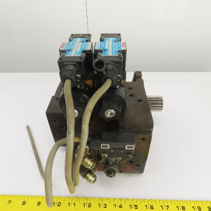 Nachi 2Y00015 PI-0B-87-2TSLL1-1486A Hydraulic Index Motor W/2 Solenoid Valves