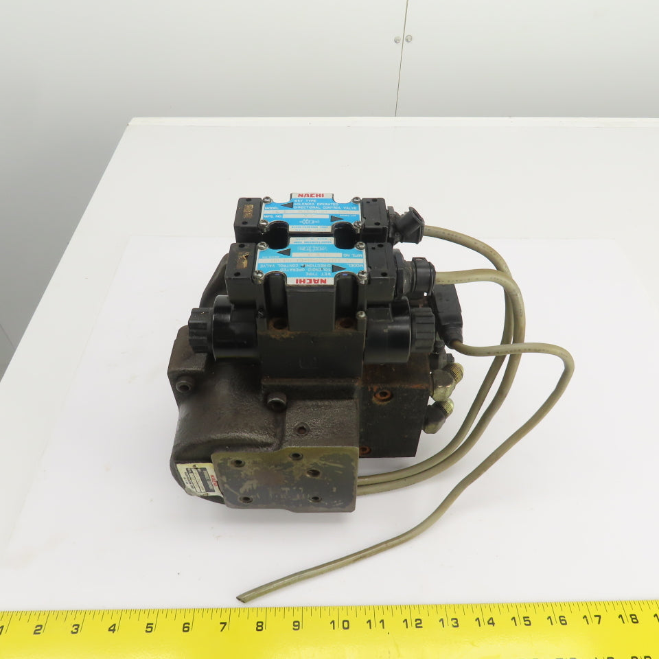 Nachi 2Y00015 PI-0B-87-2TSLL1-1486A Hydraulic Index Motor W/2 Solenoid Valves