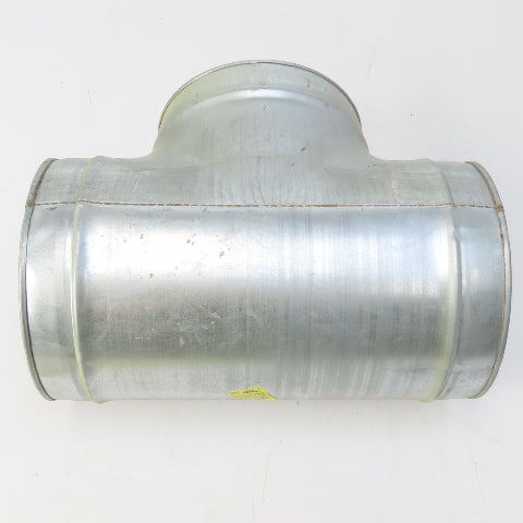 Size 8 Galvanized Steel 24 Gauge Tee Connector Spiral Duct Fitting 7-7/8" OD