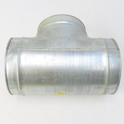 Size 8 Galvanized Steel 24 Gauge Tee Connector Spiral Duct Fitting 7-7/8" OD