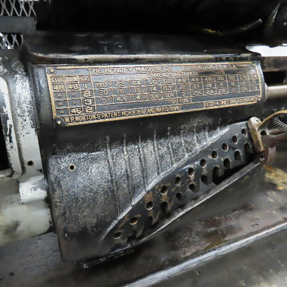 Hendey 16x6 Antique Geared Engine Toolroom Lathe 208V 3Ph 16" Swing 60" Bed