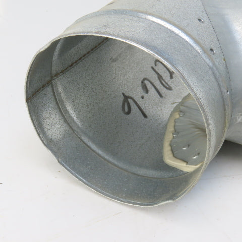 Size 6 Galvanized Steel 24 Gauge Tee Connector Spiral Duct Fitting 5-7/8" OD