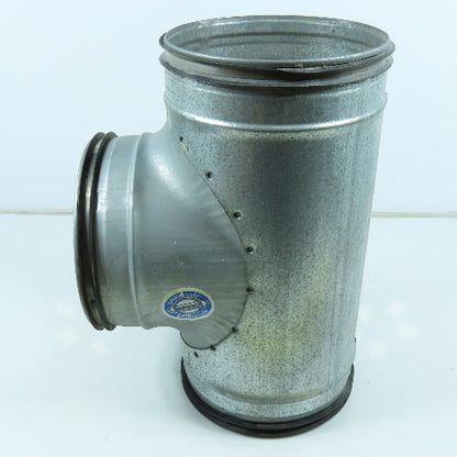 Size 6 Spirosafe 24 Gauge Tee Connector Spiral Duct Fitting 5-7/8" OD