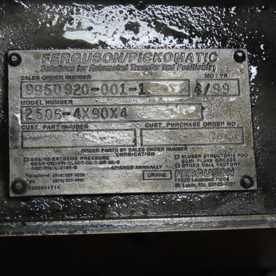 Ferguson 2506-4X90X4 90VDC Pick-O-Matic Unit 3 Arm 1/4 Turn 4" Stroke