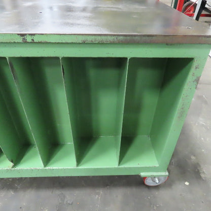 Pollard 36" x 60" Long 1" Thick Steel Top Rolling Testing QC Lab Workbench