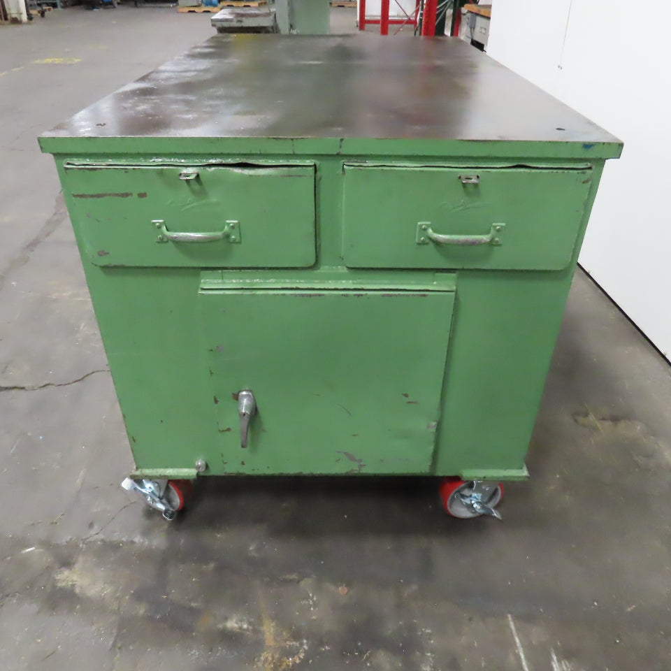 Pollard 36" x 60" Long 1" Thick Steel Top Rolling Testing QC Lab Workbench