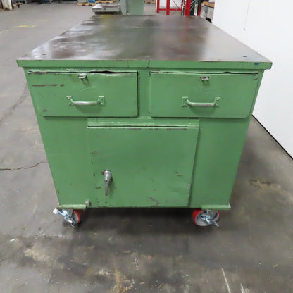 Pollard 36" x 60" Long 1" Thick Steel Top Rolling Testing QC Lab Workbench