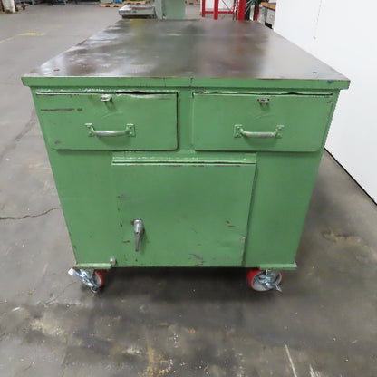 Pollard 36" x 60" Long 1" Thick Steel Top Rolling Testing QC Lab Workbench