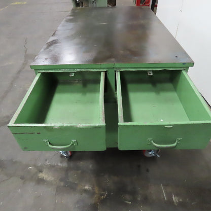Pollard 36" x 60" Long 1" Thick Steel Top Rolling Testing QC Lab Workbench
