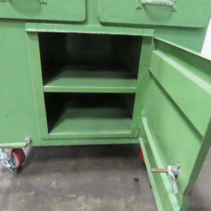 Pollard 36" x 60" Long 1" Thick Steel Top Rolling Testing QC Lab Workbench