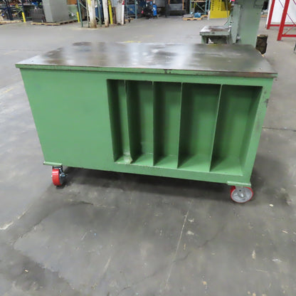 Pollard 36" x 60" Long 1" Thick Steel Top Rolling Testing QC Lab Workbench