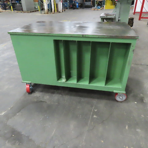 Pollard 36" x 60" Long 1" Thick Steel Top Rolling Testing QC Lab Workbench