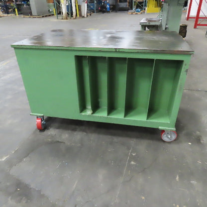 Pollard 36" x 60" Long 1" Thick Steel Top Rolling Testing QC Lab Workbench