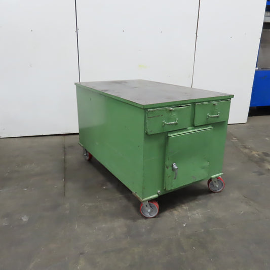 Pollard 36" x 60" Long 1" Thick Steel Top Rolling Testing QC Lab Workbench