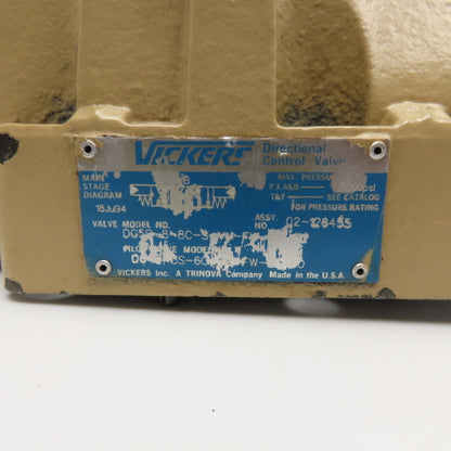 Vickers DG4V-3S-6C-VM-FW-B5-60 4/3 Float Center Hydraulic Pilot Valve 120V