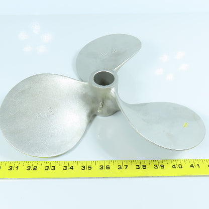 13" x 13" 316 Stainless Steel 3 Blade Left Hand Mixing Propeller 1-1/4" Bore