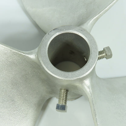13" x 13" 316 Stainless Steel 3 Blade Left Hand Mixing Propeller 1-1/4" Bore